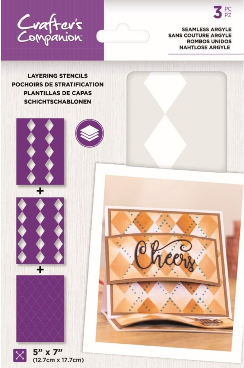 Seamless Argyle Layering Kaleidoscope Stencils (CC-STEN-SARG)